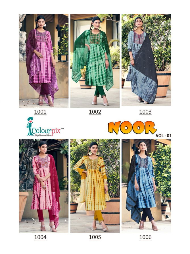 Colourpix Noor Vol 1 Viscose Printed Kurti With Bottom Dupatta Catalog